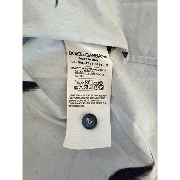DOLCE & GABBANA Dress Shirt Light Blue Cotton MARTINI Formal 40/US15.25/M - Picture 4 of 5